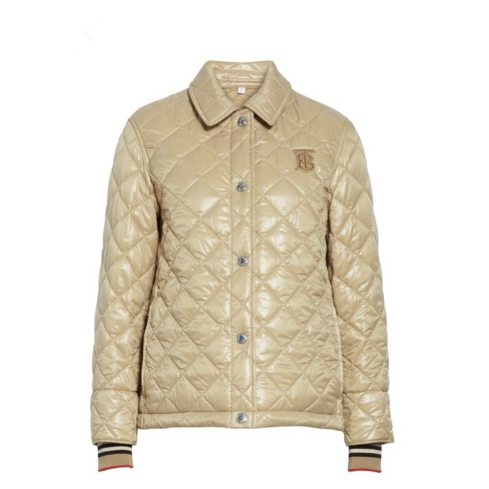 Burberry Women’s Heathfield Frinton Knit Cuff Quilted Jacket, Size XXS